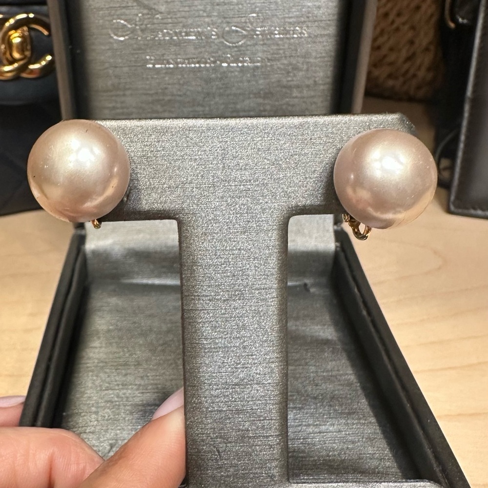 Pearl Stud Clip On Earrings